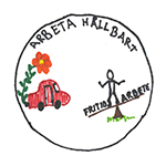 Illustration av en bil med en blomma från avgasröret, samt en person som balanserar mellan orden Fritid och Arbete.